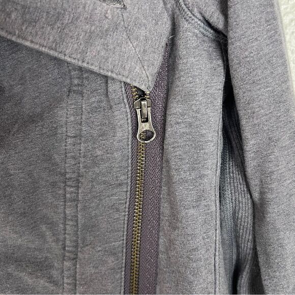 Lululemon ‘Method Wrap’ Gray Cowl Neck Asymmetrical Zip Up Jacket - Picture 6 of 10